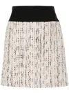 Alexander Mcqueen Textured Tweed Skirt With Contrasting Waistband In Nude