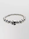 Alexander Mcqueen Skull Multi-bead Brass Bracelet In Grey