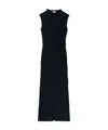 Alexander Mcqueen Distressed Effect Knitted Midi Dress In Black