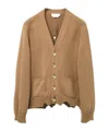 Alexander Mcqueen Imitation Old Skeleton Cardigan In Brown
