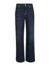 Alexander Mcqueen Denim Wide Leg Jeans In Blue