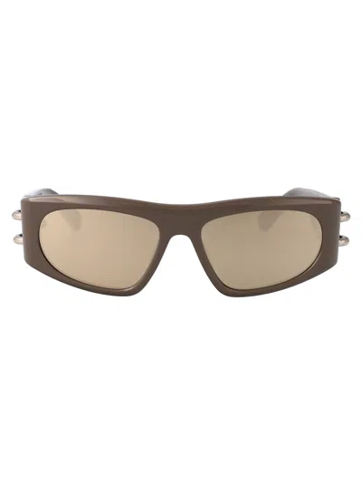 Alexander Mcqueen Am0471s Sunglasses In Brown-brown-silver
