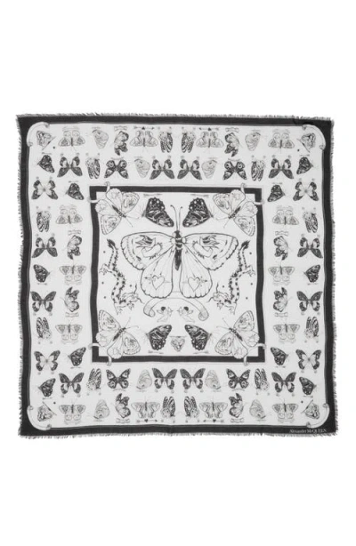 Alexander Mcqueen Inked Butterfly Shawl In Multi
