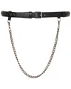 Alexander Mcqueen Chain-embellished Leather Belt In Black