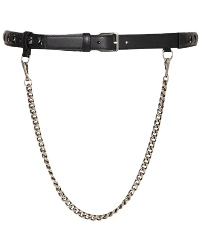ALEXANDER MCQUEEN ALEXANDER MCQUEEN INSERTED CHAIN LEATHER BELT