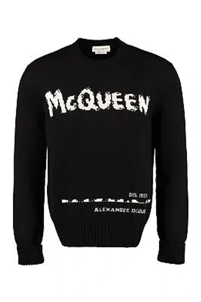 Pre-owned Alexander Mcqueen Intarsia Crew-neck Sweater In Black