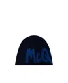 Alexander Mcqueen Logo Embroidered Knit Beanie In Black