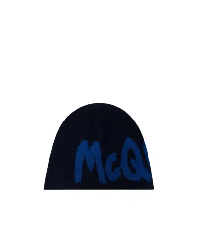 ALEXANDER MCQUEEN ALEXANDER MCQUEEN LOGO EMBROIDERED KNIT BEANIE