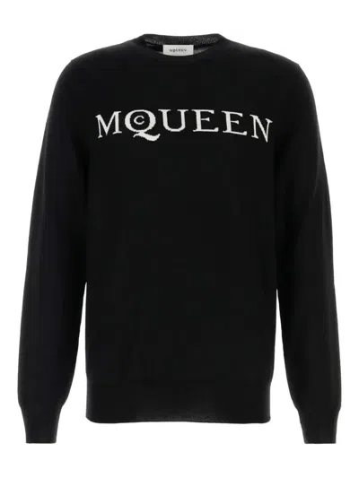 Alexander Mcqueen Intarsia-knit Sweater In Black