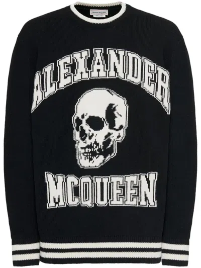 ALEXANDER MCQUEEN INTARSIA-LOGO SWEATER