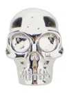 Alexander Mcqueen Silver Colored Earring With Skull In Polished Brass Man In Silver