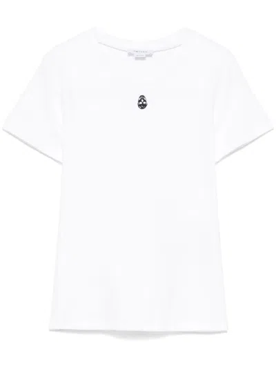 Alexander Mcqueen Inverted Skull Embroidery T-shirt In White
