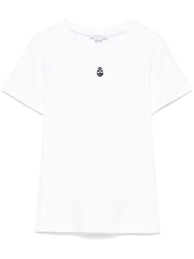 Alexander Mcqueen Inverted Skull Embroidery T-shirt In White