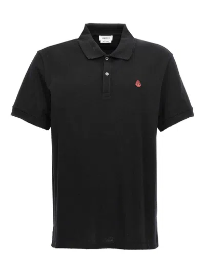 Alexander Mcqueen Inverted Skull Polo Shirt In Black