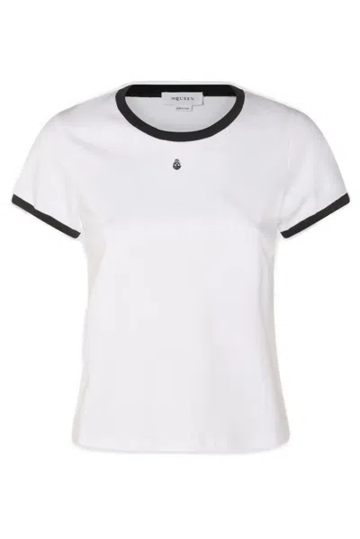 Alexander Mcqueen Inverted Skull Ringer T In White