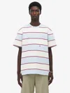 Alexander Mcqueen Inverted Skull Striped T-shirt In Blue