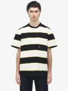Alexander Mcqueen Inverted Skull Striped T-shirt In Black