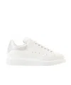 Alexander Mcqueen Oversized Hammered Leather Sneakers In White