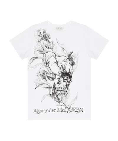 Alexander Mcqueen Iris Crew-neck T-shirt In White