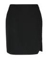 Alexander Mcqueen Side Slit Mini Skirt In Black