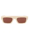 Alexander Mcqueen Spike Studs Contemporary Square Frame Tinted Sunglasses In Brown
