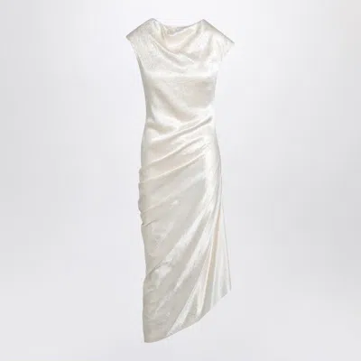 Alexander Mcqueen Ivory Asymmetrical Draped Dress In White
