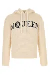 Alexander Mcqueen Mcqueen Inlaid Logo Hoodie In Nude