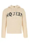 Alexander Mcqueen Mcqueen Inlaid Logo Hoodie In White