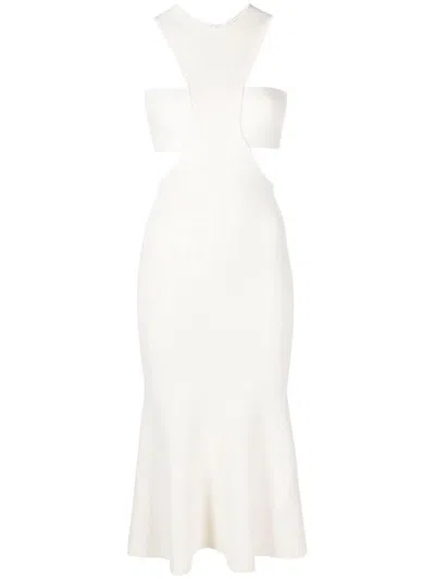Alexander Mcqueen Flared Dress With Cut-out Details In White