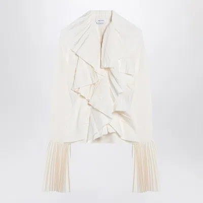 ALEXANDER MCQUEEN ALEXANDER MCQUEEN IVORY PLEATED BLOUSE