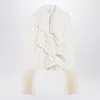 Alexander Mcqueen Ivory Pleated Blouse In White