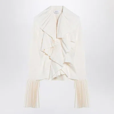 Alexander Mcqueen Ivory Pleated Blouse In White