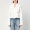 Alexander Mcqueen Ruffled Pleated Blouse In White