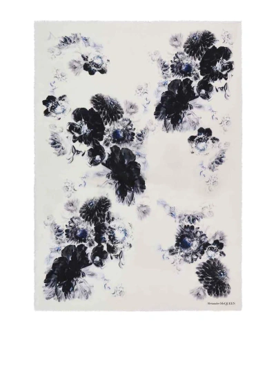 Alexander Mcqueen Ivory White Abstract Scarf