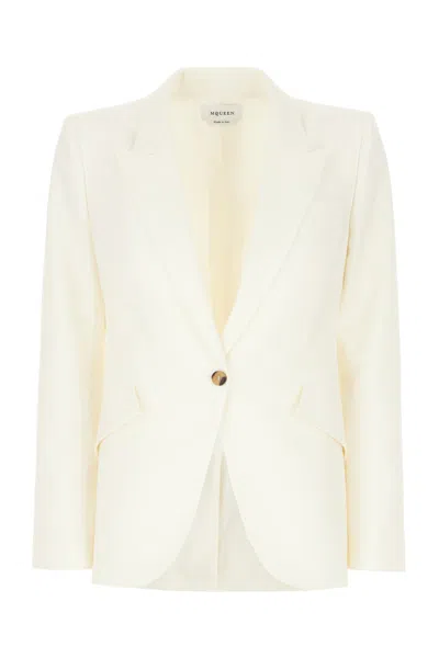 Alexander Mcqueen Ivory Wool Blazer