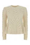 Alexander Mcqueen Wool And Cashmere Cable Sweater Clothing In Neutral
