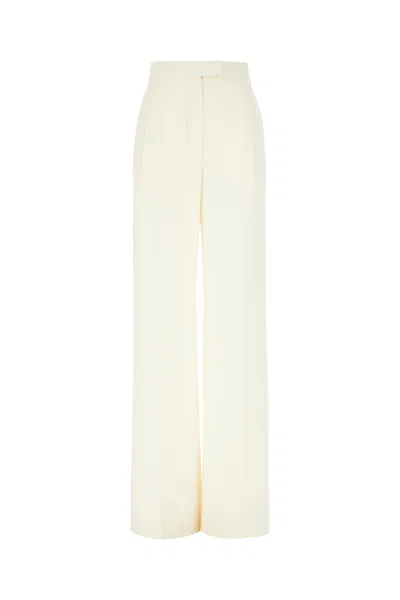 Alexander Mcqueen Ivory Wool Pants In Neutral