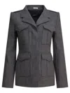 Alexander Mcqueen Fitted Silhouette With Epaulettes And Flap Pockets In Gray