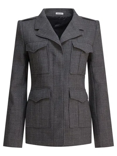 Alexander Mcqueen Wool Jacket In Gray