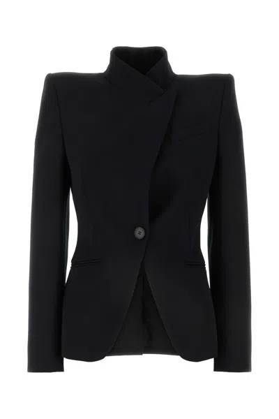 ALEXANDER MCQUEEN ALEXANDER MCQUEEN BLACK WOOL BLAZER