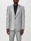 Alexander Mcqueen Men Blazer Jacket In Silver