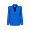 Alexander Mcqueen Double-breasted Structured Jacket With Wide Lapels In Blue