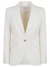 Alexander Mcqueen Single-breasted Wool Gabardine Jacket In Bone
