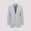 Alexander Mcqueen Wool And Mohair Blazer In Dove Grey