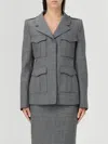 Alexander Mcqueen Fitted Silhouette With Epaulettes And Flap Pockets In Gray