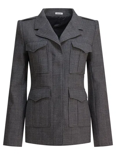 Alexander Mcqueen Jacket With Wide Notched Revers In Wool Woman In Brown