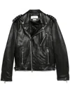 Alexander Mcqueen Leather Jacket With Belted Waist And Epaulettes