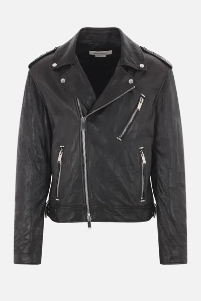 Alexander Mcqueen Leather Jacket In Black