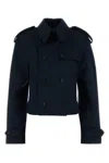 Alexander Mcqueen Wool Trench Coat Cropped Length