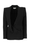 Alexander Mcqueen Tailored Wool Blazer With Back Slit In Black